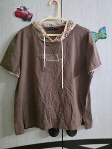 Brown Graphic Print T-Shirt