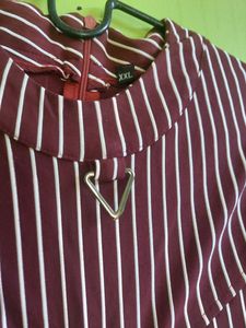 Maroon Striped Top