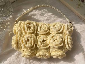 Chic Crochet purse with Pearl Handle