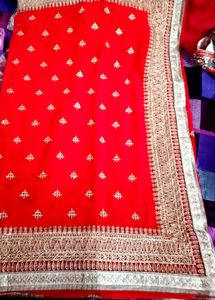 Bridal Red heavy Saree
