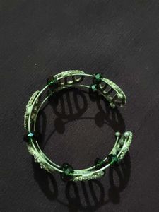 Stunning Green Beaded Cuff Bracelet