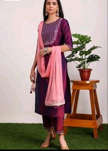 Combo Kalini Red Kurta And Silk Suit