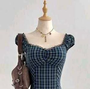 y2k Gothic Plaid Mini Dress