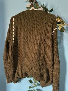 Olive Green Knit oversized pullover