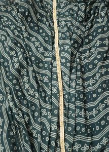 Bohemian Print Green Flared Skirt