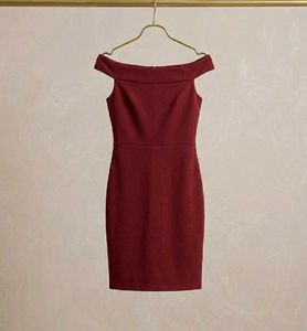 burgundy  Off-Shoulder Dress