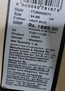Tokyo Talkies.  Women's Casual Jeans. New With Tag