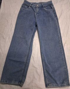 Wide Leg Blue Denim Jeans