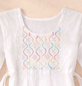 White Embroidered new Kurti