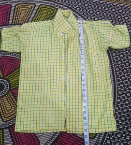 Yellow Checked School Shirts with Tie