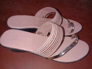 Wedge Sandals - Pink &amp; Shimmering Straps