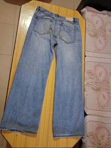 unisex Light blue Wash Wide Leg Jeans
