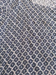 Blue Geometric Print Square Neck Top