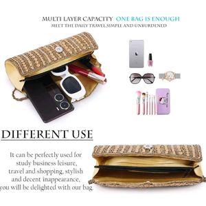 Sparkling Gold Beaded Clutch Bag
