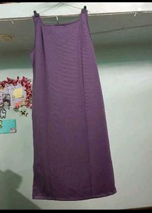 Purple Shein Square Neck Midi Dress