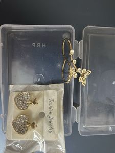 Charming Heart & Butterfly Earrings Set