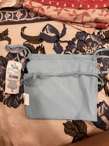 Light Blue Ribbed Tank Top