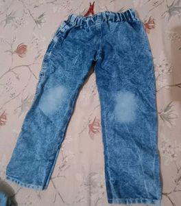 Cute Girls Denim Jeans Set