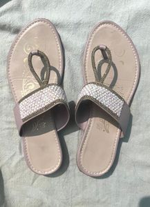 Sparkly Pink Toe-Ring Sandals