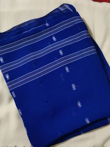Elegant Blue Cotton Saree Diwali offer🔥