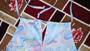 Colorful Marble Print Halter Top