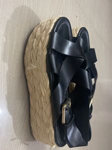 Zara Leather Straps Wedge Sandals🎀