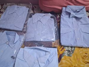 Men's Blue Striped Shirts (Set of 5)