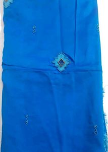 Vibrant Blue Pure Banarasi Silk Embroidery Dupatta