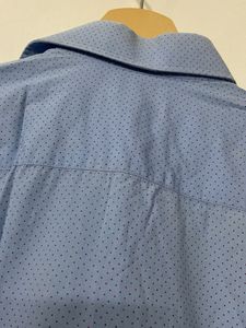 Men's Blue Patterned Dress Shirt