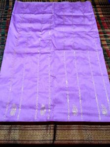 Elegant Lavender Saree with Gold Border