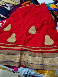Red lehenga ♥️ with readymade blouse