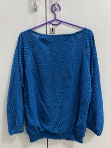 Blue Self Design Top