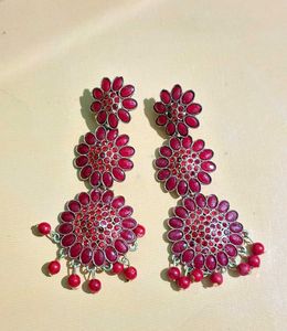 Stunning Red Ethnic Earrings
