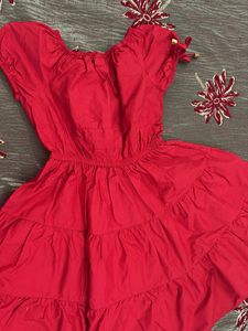 Chic Red Tiered Dress