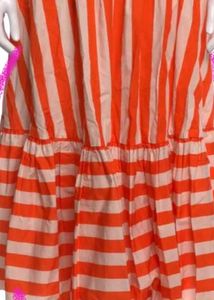 Boho Orange Striped Maxi Skirt