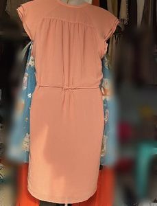 Chic Peach Flowy Midi Dress