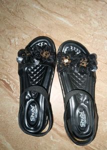 Stylish Kids Black Flower Sandals