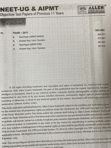 11 Years NEET-UG &amp; AIPMT Test Papers by Allen