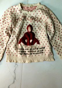 Mougat Knit Sweater with Doll Design,pinterest