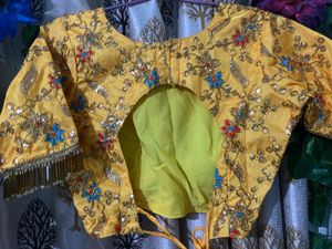 Embroidered Yellow Ethnic Blouse