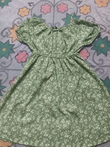 Green Floral Mini Dress