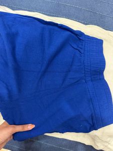 Vibrant Blue Elastic Waist Shorts