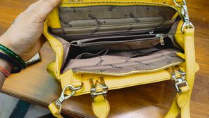 Bright Yellow Designer Handbag