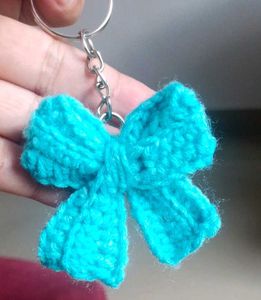 Handmade Crochet Bow 🎀 Keychain