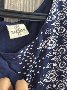 Navy Blue Embroidered Maxi Dress