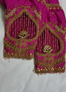 🩷🩷 Pink bridal maggam Silk Blouse