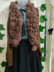 Open Fur Knit Sweater