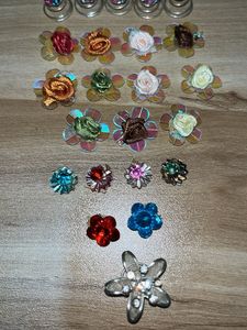 Sparkling Flower Hair Pins Set