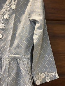 Elegant Grey Chikankari Kurta