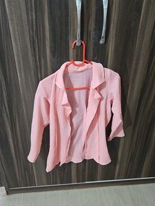 Pink Casual Shrug